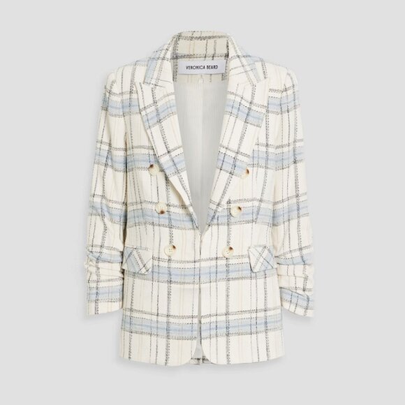 VERONICA BEARD Beacon Dickey Checked Cotton-Blend Blazer - Picture 4 of 16